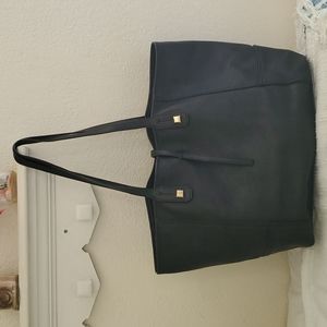 VOILA! YOUR GORGEOUS Stella & Dot Paris Market Black Leather Two Way Tote
